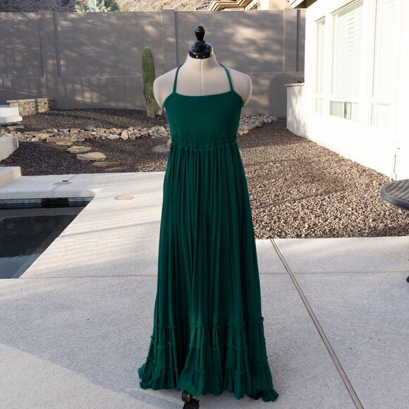 Free People Emerald Green Maxi Dress | Size 2 - Picture 1 of 4